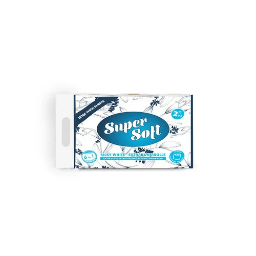 Super Soft Silky White Extra Long Rolls 6 In 1 2Ply