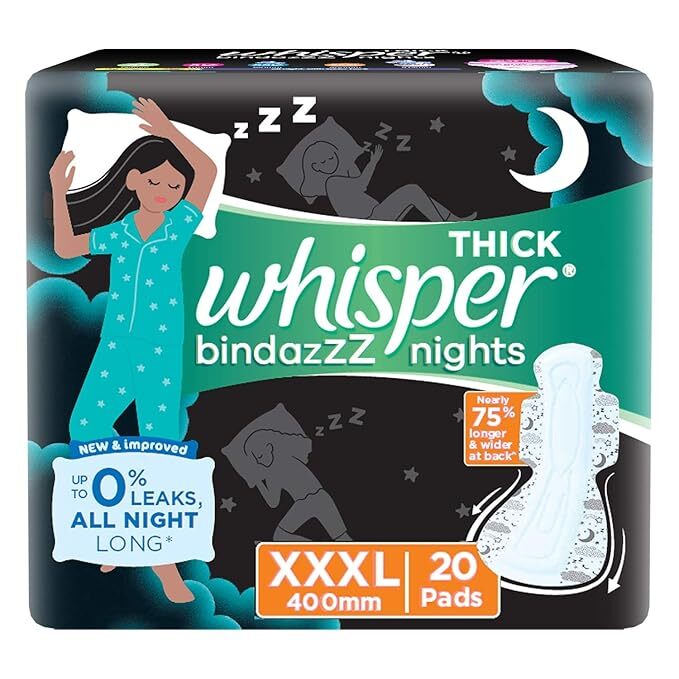 Whisper Thick Bindazzz Nights XXXL, 20Pads