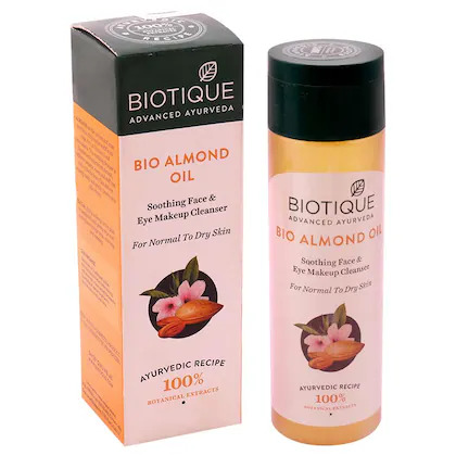 Biotique Deep Cleanse Purifying Cleanser Almond Oil Face & Eye Makeup Remove For Normal To Dry Skin , 120 ml