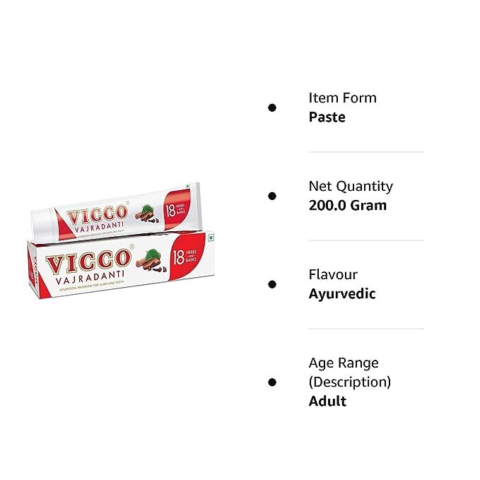 Vicco Vajradanti Ayurvedic Toothpaste, 200 g
