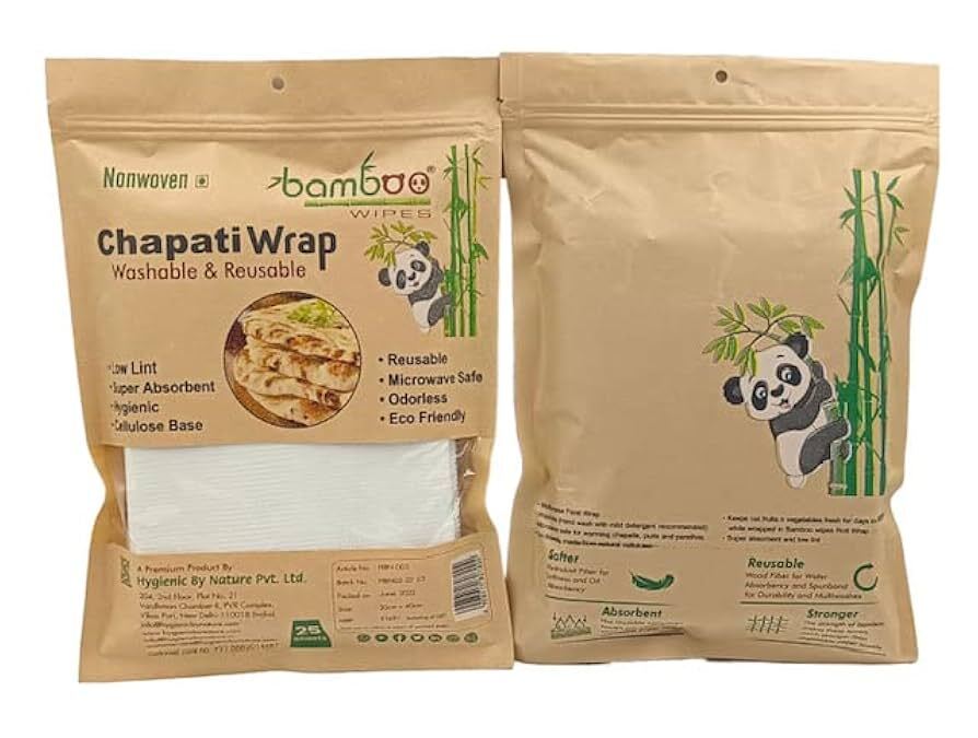Bamboo Chapati Wrap Washable And Reusable 25 Sheets
