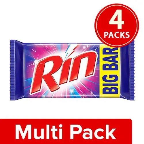 Rin Detergent Bar, 250 g (Pack of 4)