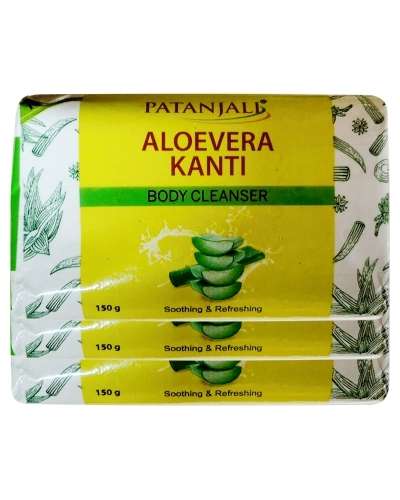 Patanjali Aloe Vera Kanti Body Cleanser 150 g (Pack of 3)