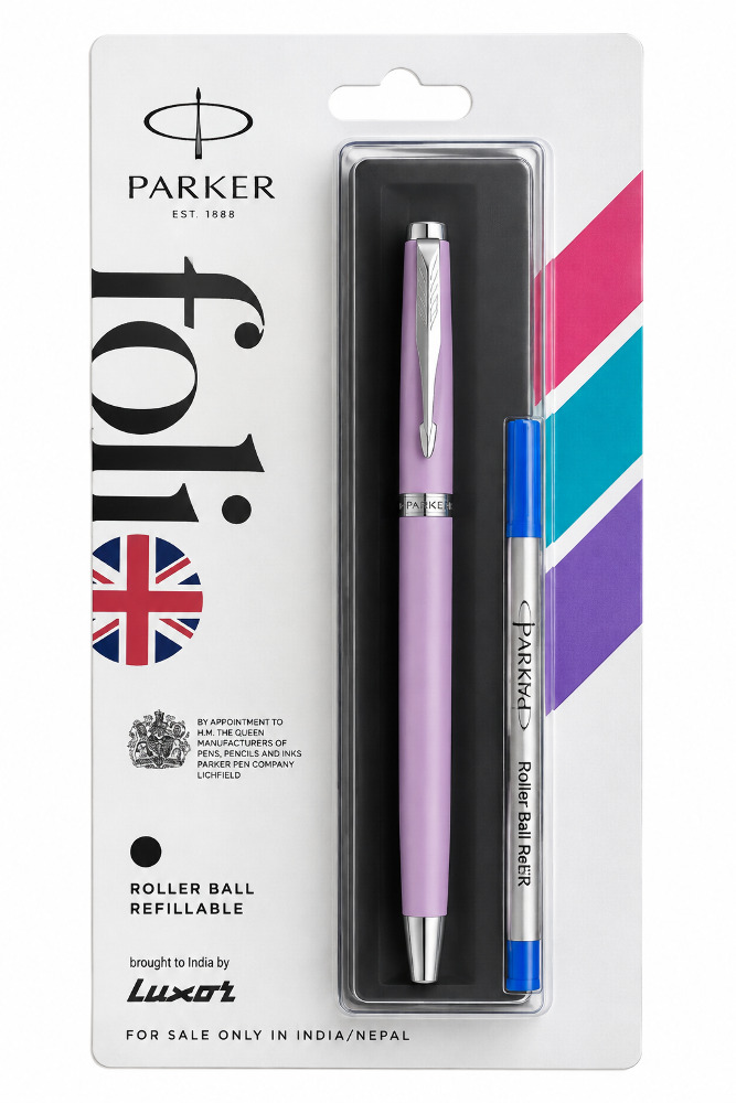Parker Folio Standard Chrome Trim Roller Ball Pen 1U