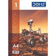 Doms Space Series 1 Subject Spiral Notebook | A4, Single Line, 160 Pages | 29.7 x 21 CM | The Book is Sturdy & Long Lasting | Pack Of 1 | Color And Design May Vary