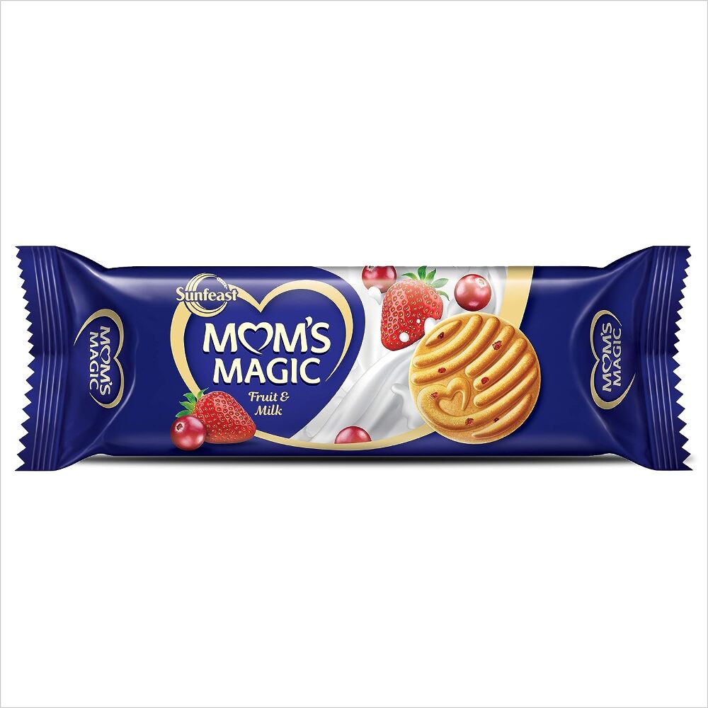 Sunfeast Mom's Magic - Fruit & Milk Cookies, Cranberry & Strawberry, 197 g