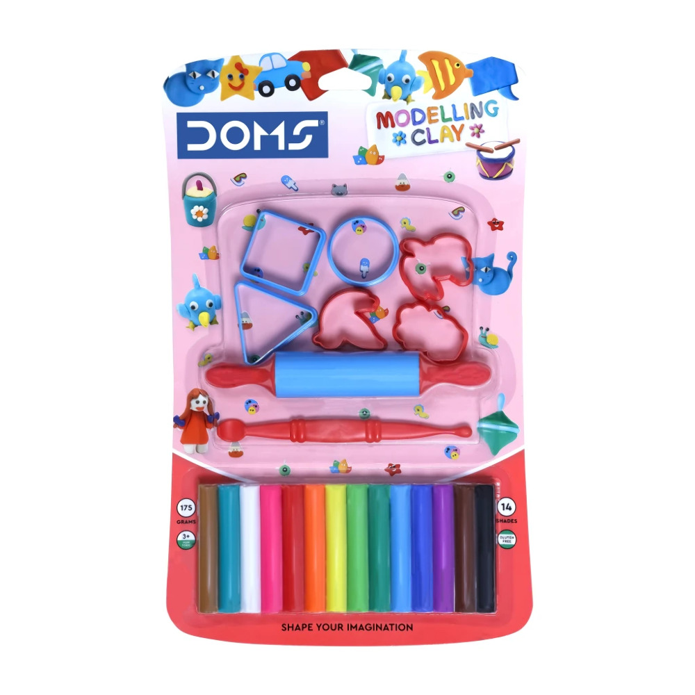 Doms Modelling Clay 14 Assorted Shades 1Set