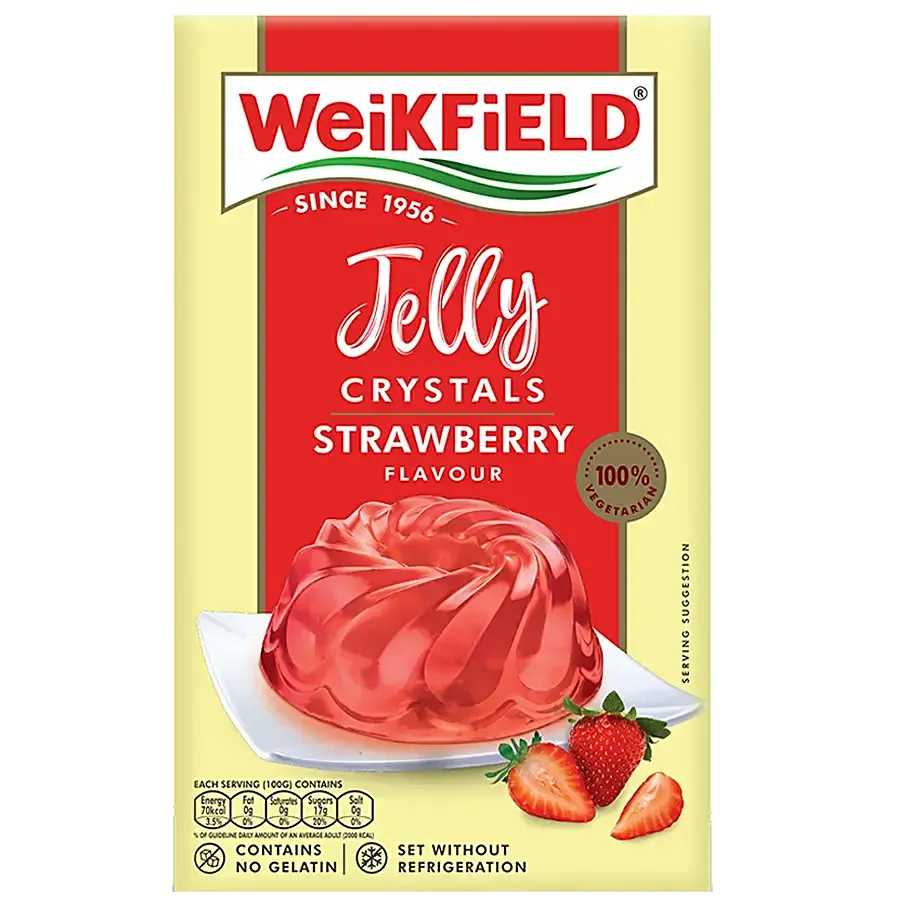 Weikfield Jelly Strawberry, 90 g Carton