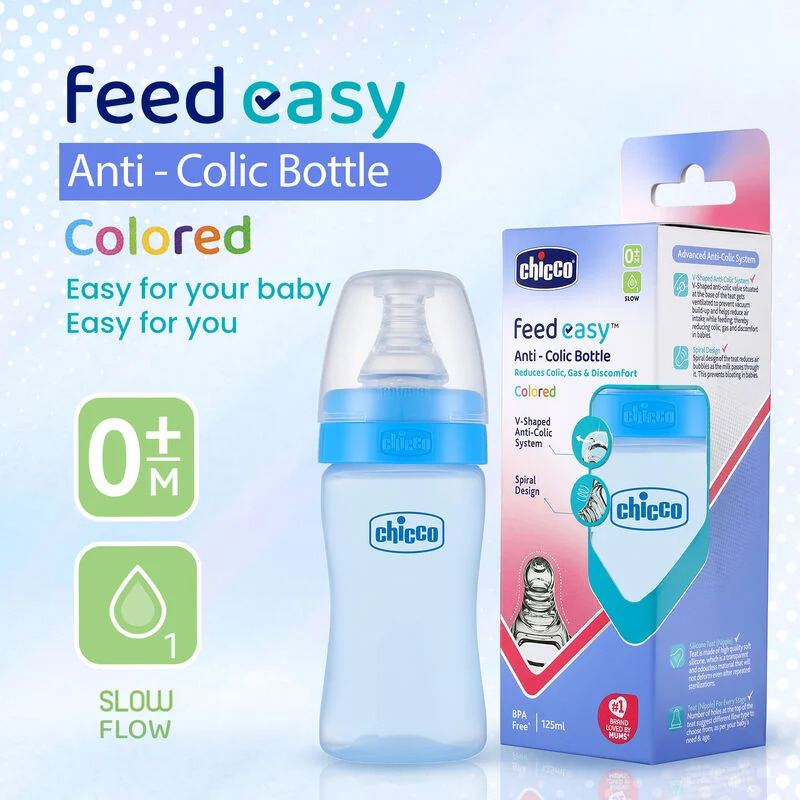 Chicco Feed Easy Anti-Colic Bottle 0+M, 125ml