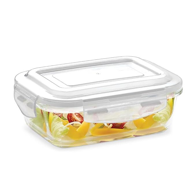 Borosil Microwavable Glass Klip-N-Store Rectangular Container 640ml