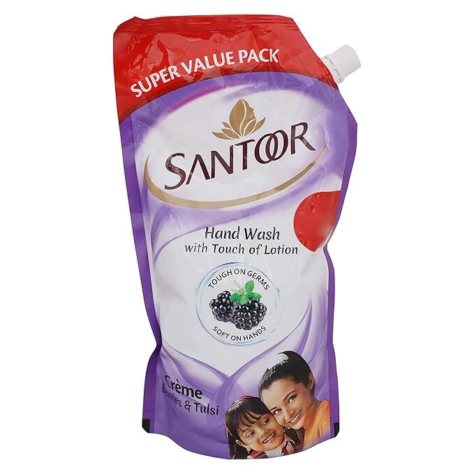 Santoor Berries and Tulsi Hand Wash with touch of Lotion Creme 650ml