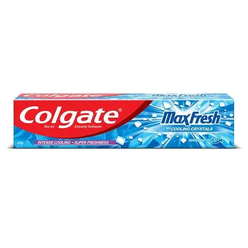 Colgate MaxFresh Toothpaste, Blue Gel Paste with Menthol for Super Fresh Breath (Peppermint Ice), 80 g