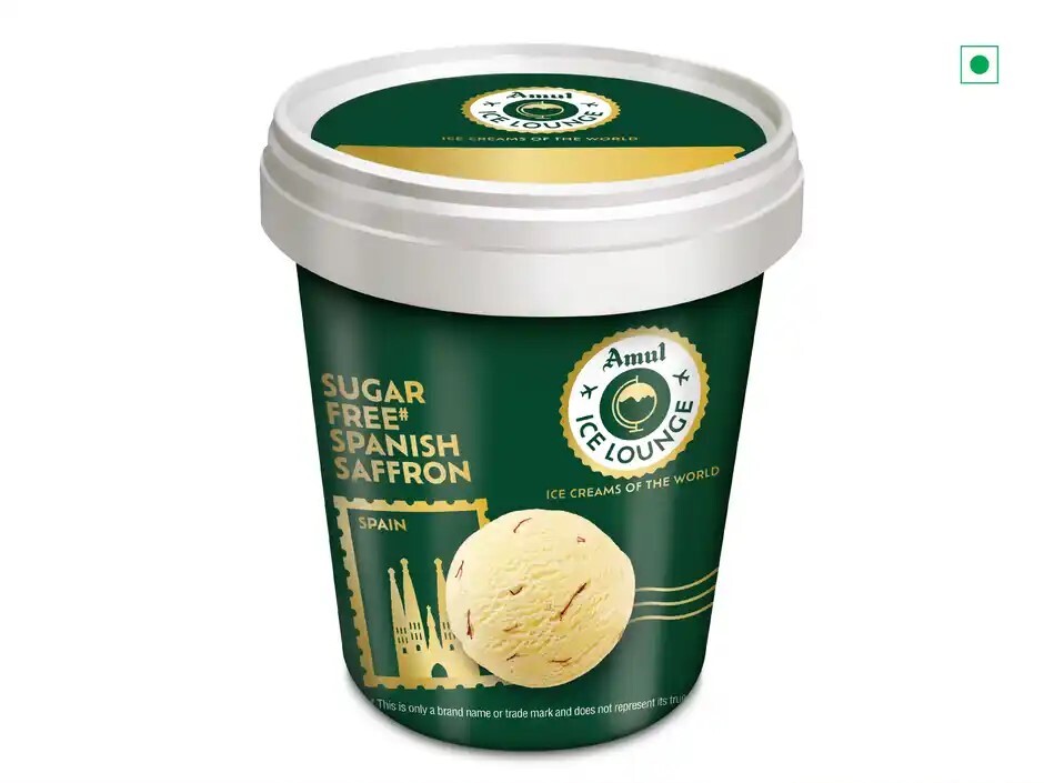 Amul Sugar Free Spanish Saffron Ice Cream 500Ml