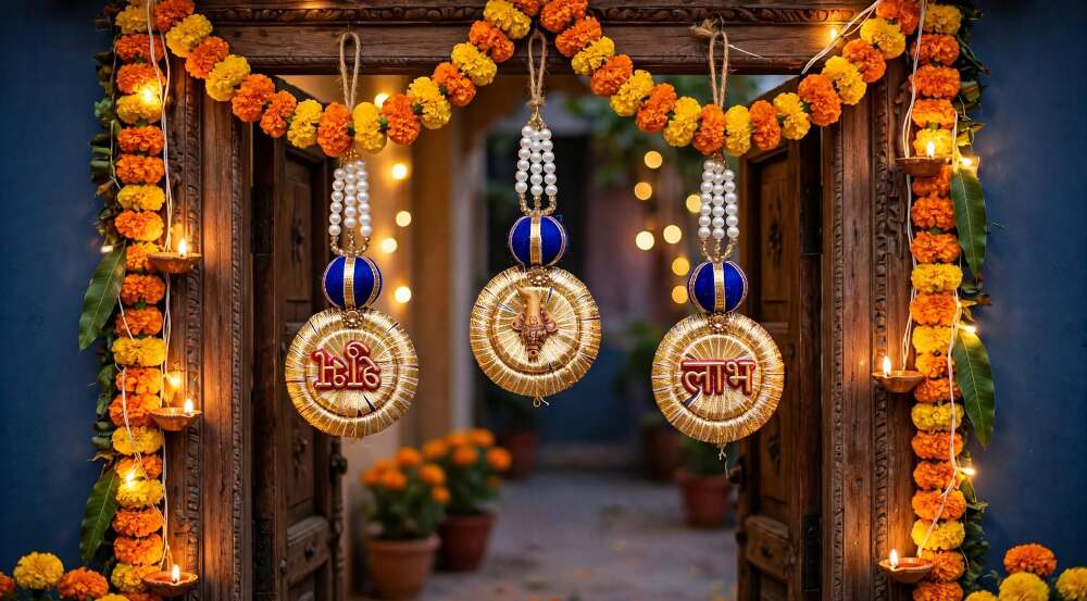 Shubh Labh Ganesh Side Hanging Latkan Pack of 3