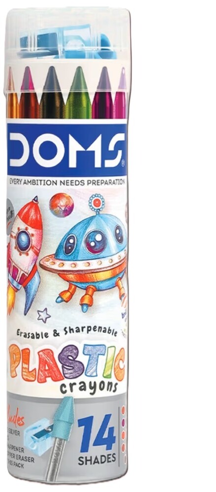 Doms Plasyic Crayons 14 Shades