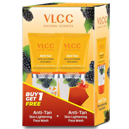 VLCC Anti Tan Skin Lightening Face Wash Buy 1 Get 1 (Each 150ml)