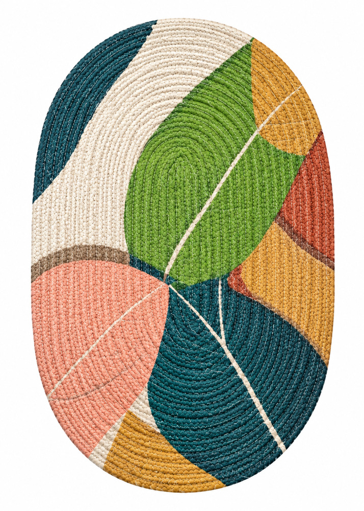 Aurika Glamour Oval Braided Jute Door Mat 1pc