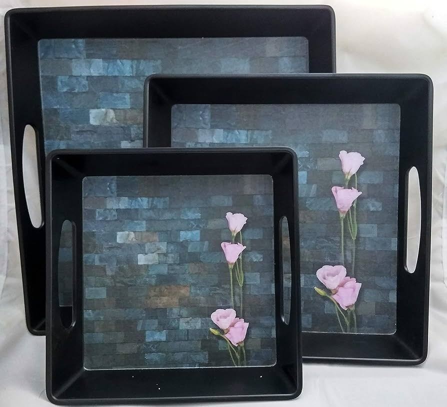 Glare Dazzling Tray Set Of 3pcs