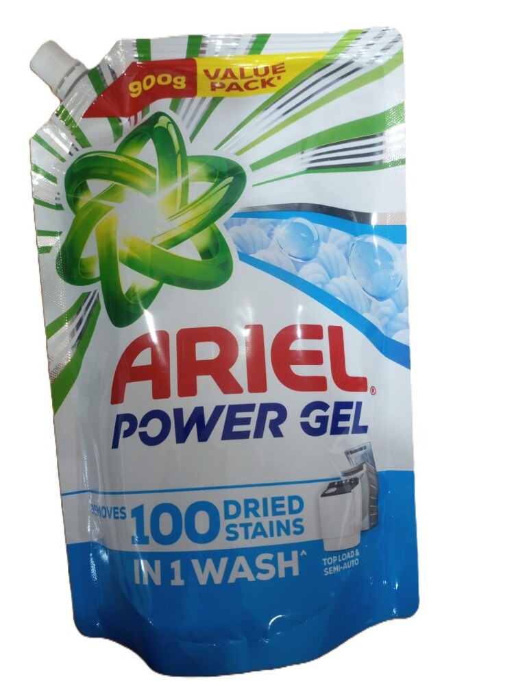 Ariel Power Gel Top Load Semi-Auto Liquied 900g Pouch