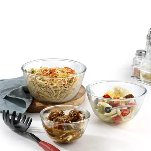Dreamz Hyper Glass Mixing Bowls With Lid 500ML 2 PCS