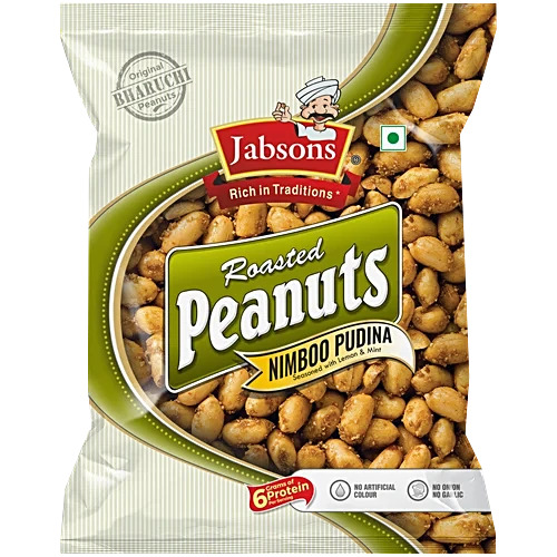 Jabson Roasted Peanuts Nimboo Pudina, 140G