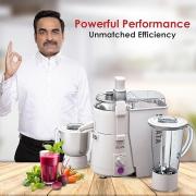 SUJATA POWERMATIC PLUS 900 W Juicer Mixer Grinder (POWERMATIC PLUS | 2 Jars | White)