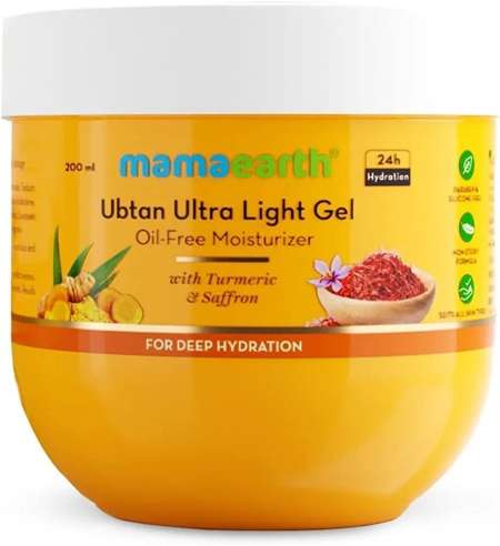 Mamaearth Ubtan Ultra Light Gel Oil-Free Moisturizer with Turmeric and Saffron for Deep Hydration - 200 ml