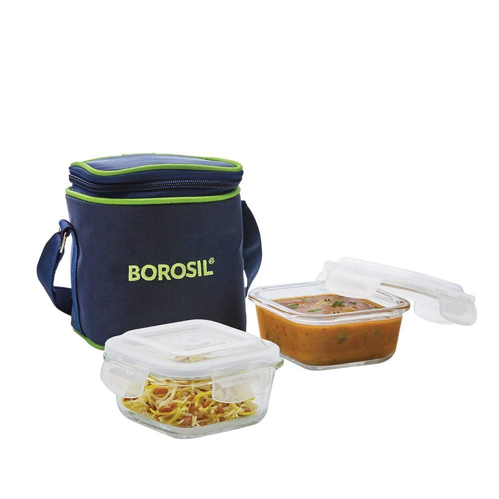 Borosil Glass Lunch Box 320ML*2 BGFGBTIF0012