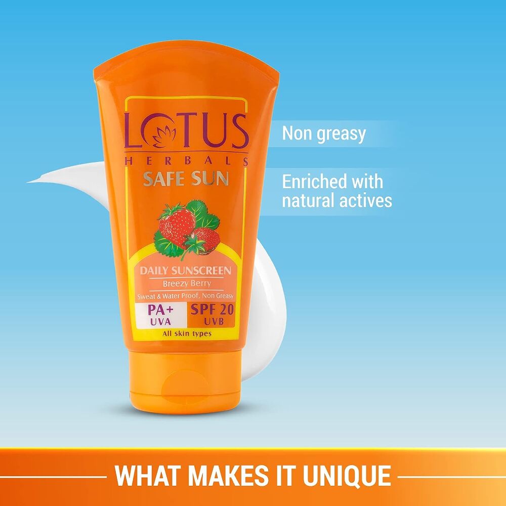 Lotus Herbals Safe Sunscreen Cream PA+ SPF 20, 50 gm