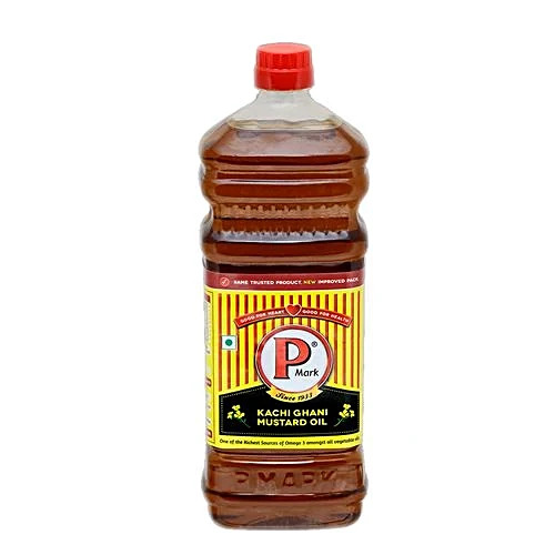 P Mark Kachi Ghani Mustard Oil, 1Ltr