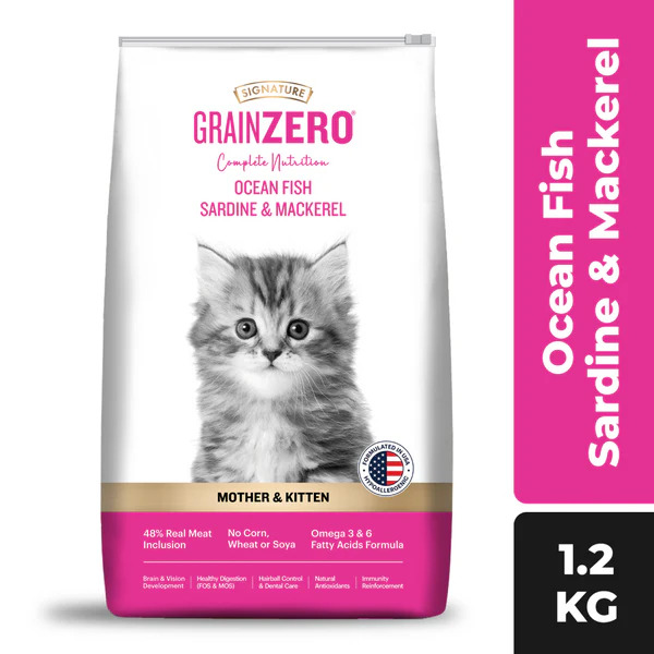 Grain Zero Kitten Ocean Fish, Sardine and Mackerel Dry Cat Food, 1.2Kg