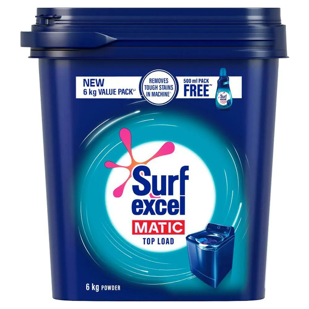 Surf Excel Matic Top Load Liquid New 6 Kg Value Pack 500ml Pack Free