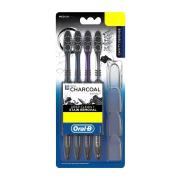 Oral B Cavity Defense Toothbrush With Charcoal Extract, Medium, (Pack of 4 Brush)