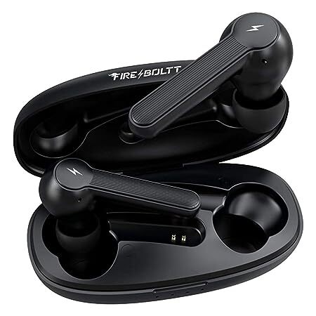 Fire-Boltt Buds 1200 True Wireless Earbuds, Auto Noise Cancellation, BT5.0, Full Smart Touch Control Bluetooth Earphones with Voice Assistance & HD Stereo Sound (Black)