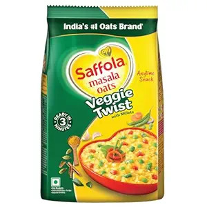 Saffola Masala Oats Veggie Twist With Millets Anytime Snack, 225g