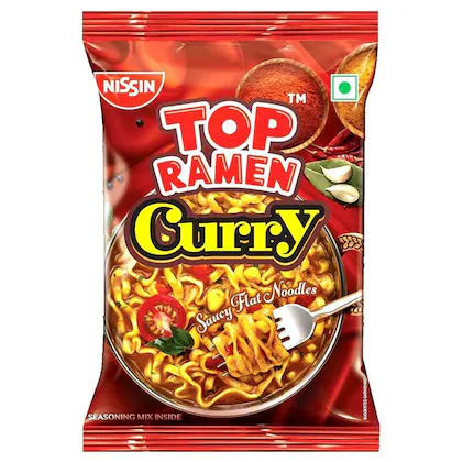 Nissin top ramen curry saucy flat noodles 70g