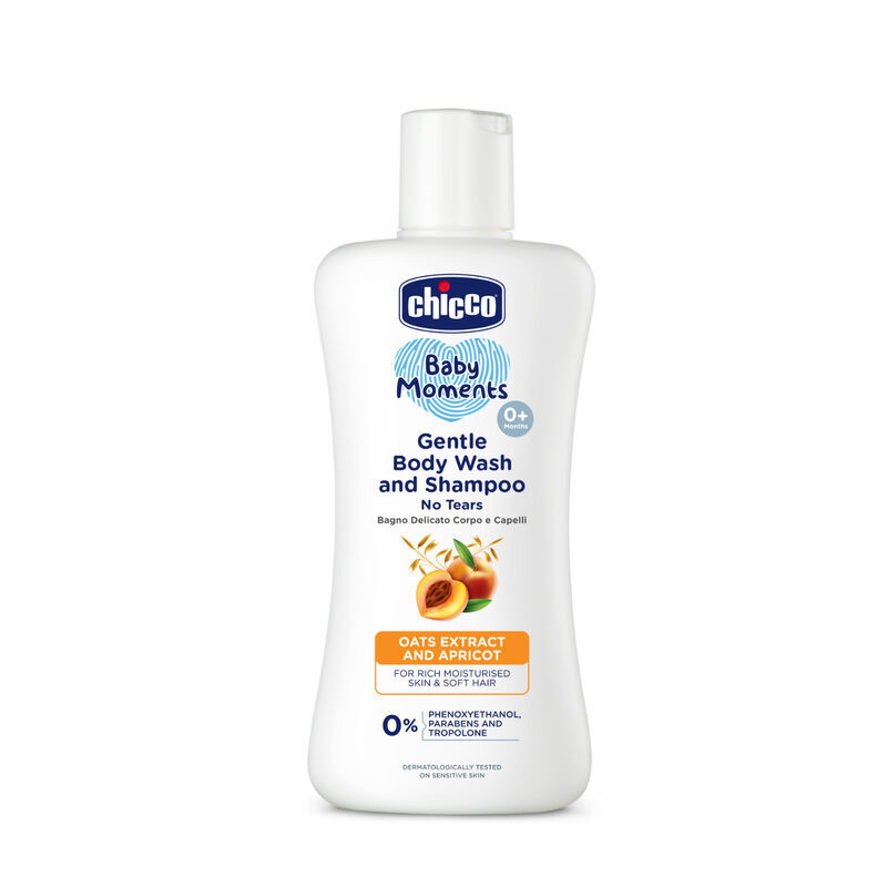 Chicco Baby Moments Gentle Body Wash And Shampoo, 200 ml
