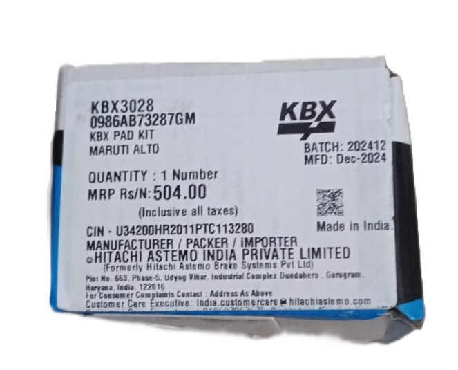 Disc Pad for Maruti Alto / Alto 800 / Alto K10 - KBX3028