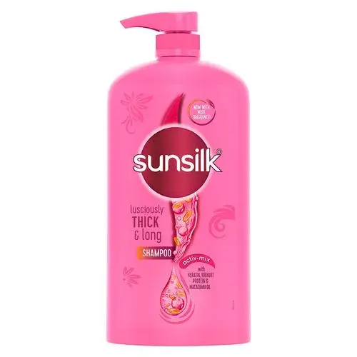 Sunsilk Lusciously Thick & Long Shampoo - With Keratin, Yoghurt Protein & Macadamia Oil, For 2X Thicker & Fuller Hair, 1 L
