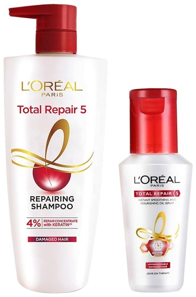 Loreal PARIS TOTAL REPAIR 5 SERUM AND SHAMPOO