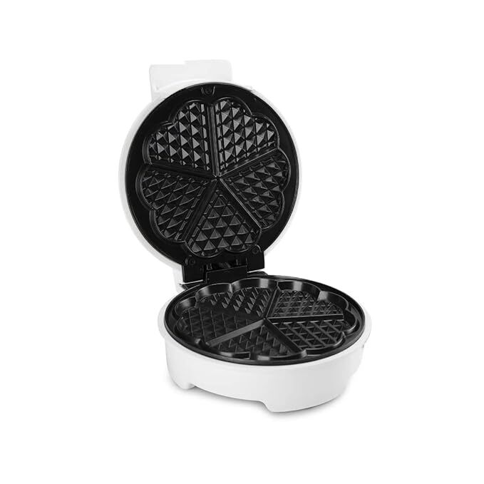 Glen Electric Waffle Maker, Non Stick Coated Plates 750W White (3026WMB)