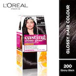 L'Oreal Paris Casting Creme Gloss Conditioning Hair Color No Ammonia - 200 Ebony Black  (87.5 g + 72 ml)