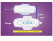 Pro-ease Go Long sanitary pad(XL) 6+6+6+6 sanitary pads for women Sanitary pad Pack of 24)