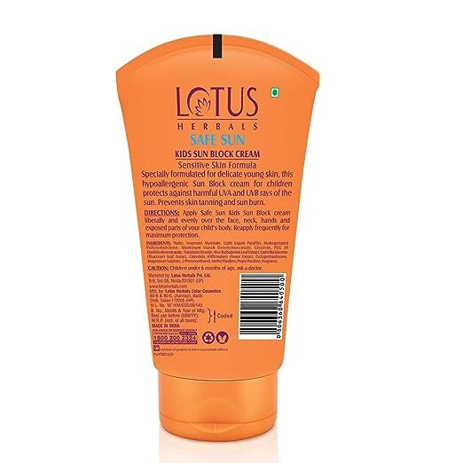 Lotus Herbals Safe Sun Kids Sunscreen Cream SPF 25, 100 gm