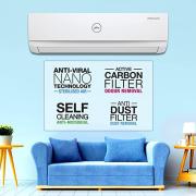 Godrej 1.5 Ton 3 Star Inverter Split AC (Copper, 2022 model, 5-in-1 convertible, Nano-Coated anti-viral filter AC 1.5T GIC 18TTC3-GVA, White)