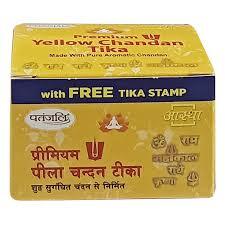 Aastha Premium Yelllow Chandan Tika ( Free Tika Stump Inside) 60 g