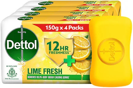 Dettol Lime Cool Bath Soap, 150g*4