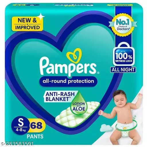 Pampers Diaper Pants- Small Size, All Round Protection, Anti-Rash Blanket, New & Improvd, 68 Pants