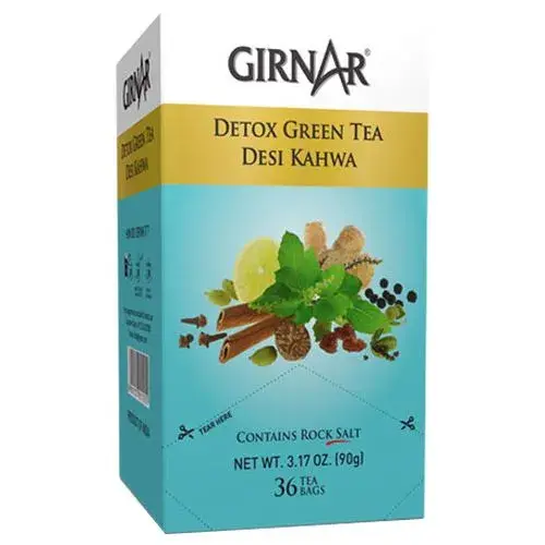 Girnar Green Tea - Detox / Desi Kahwa, 90.7 g (36 Bags x 2.5 g each)