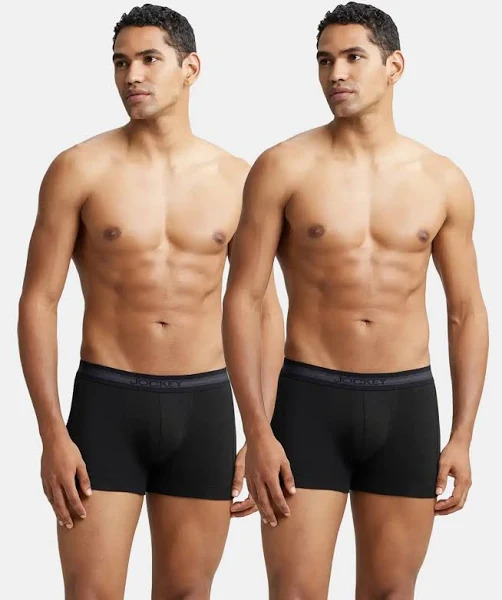 Jockey Elance Trunk 1015-02 L-size Black Melange Pack of 2